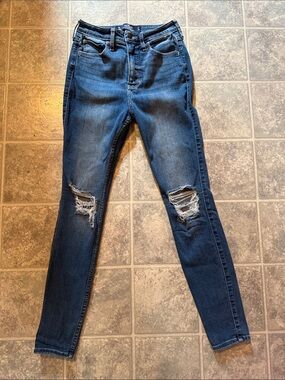 Hollister  Blue Ripped Skinny Jeans